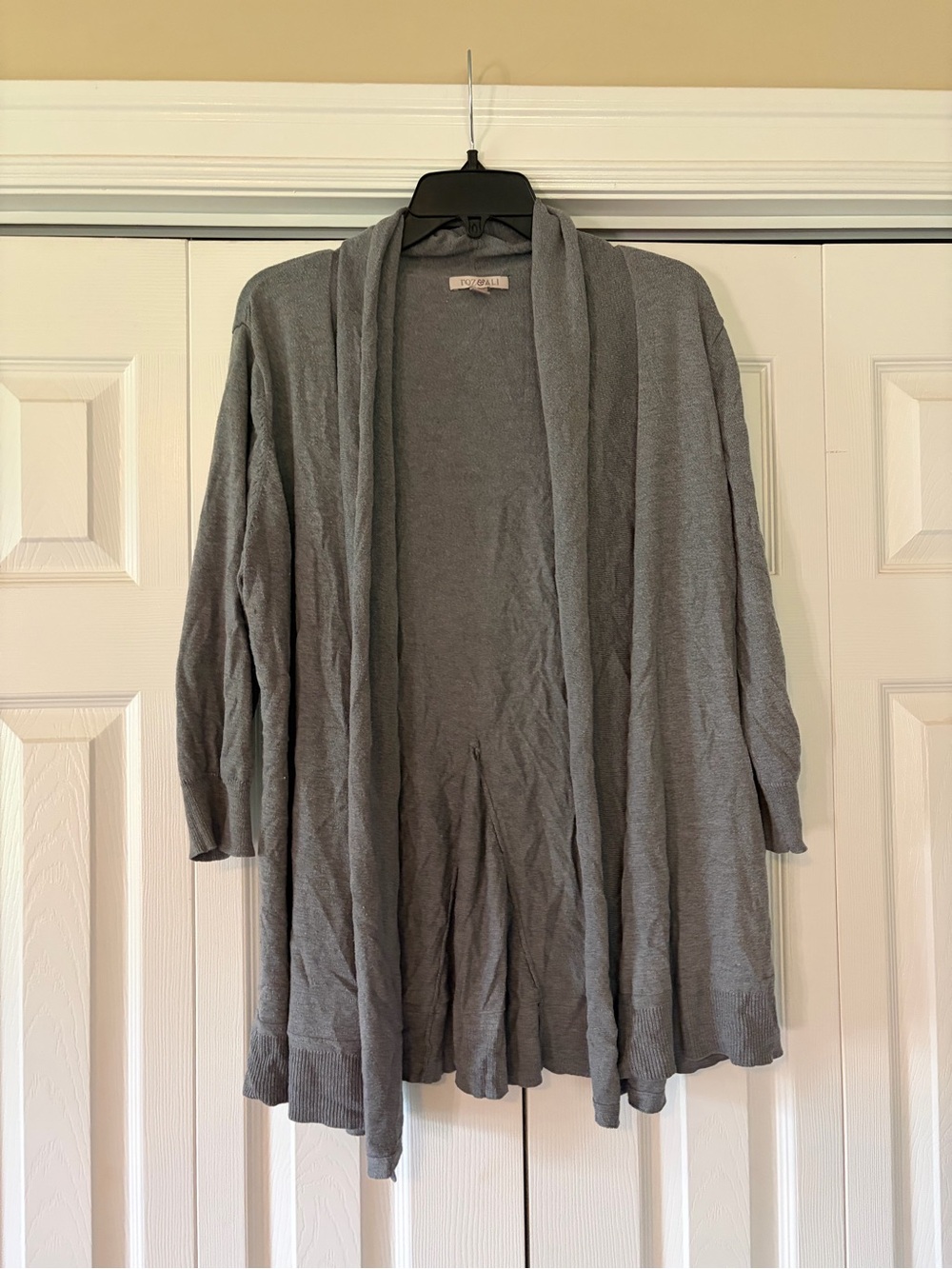 Cozy Open-Front Gray Women's Cardigan Sweater